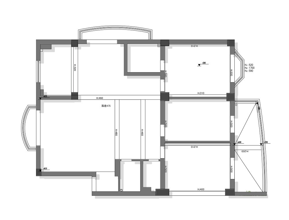 香江花園300平復式現(xiàn)代風格裝修效果圖